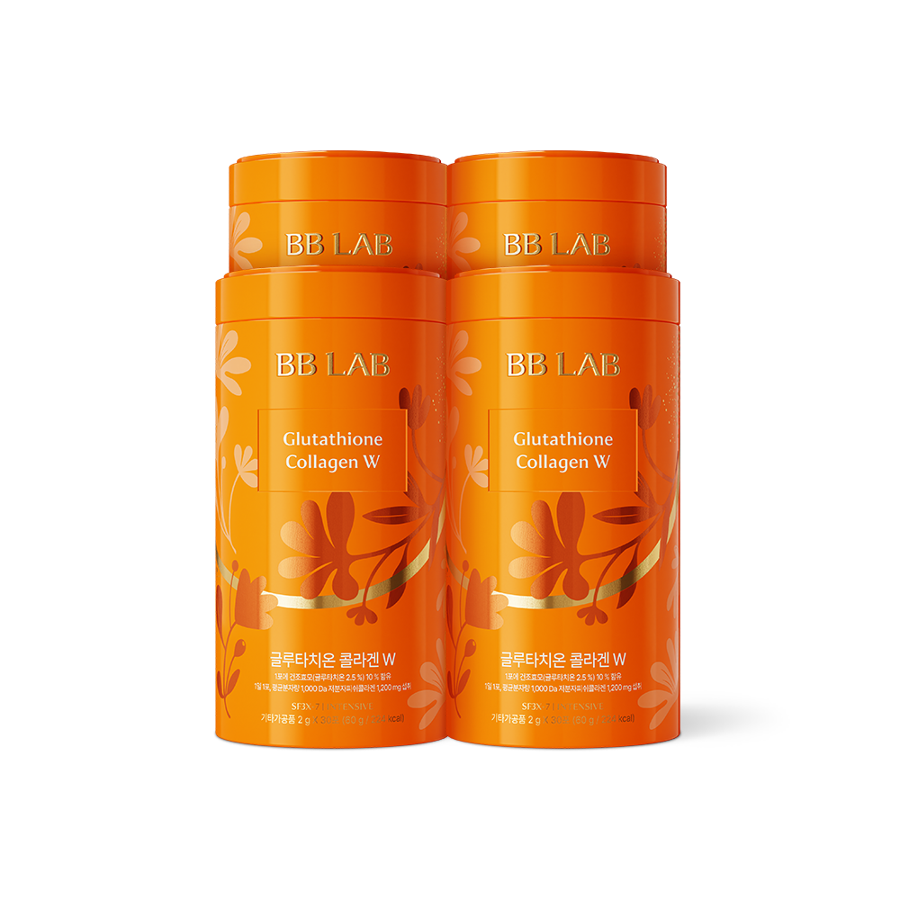 Nutrione BB Lab Glutathione Collagen Intensive W 4 Bottles (4-Month Supply) Low-Molecular Fish Powder