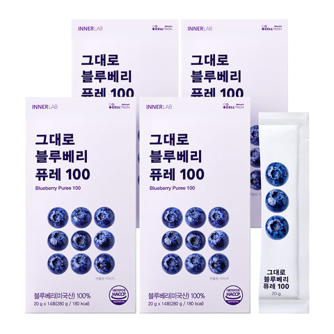 Celltrion InnerLab Blueberry Puree 100 280g x 4 Boxes (14 Sticks per Box)