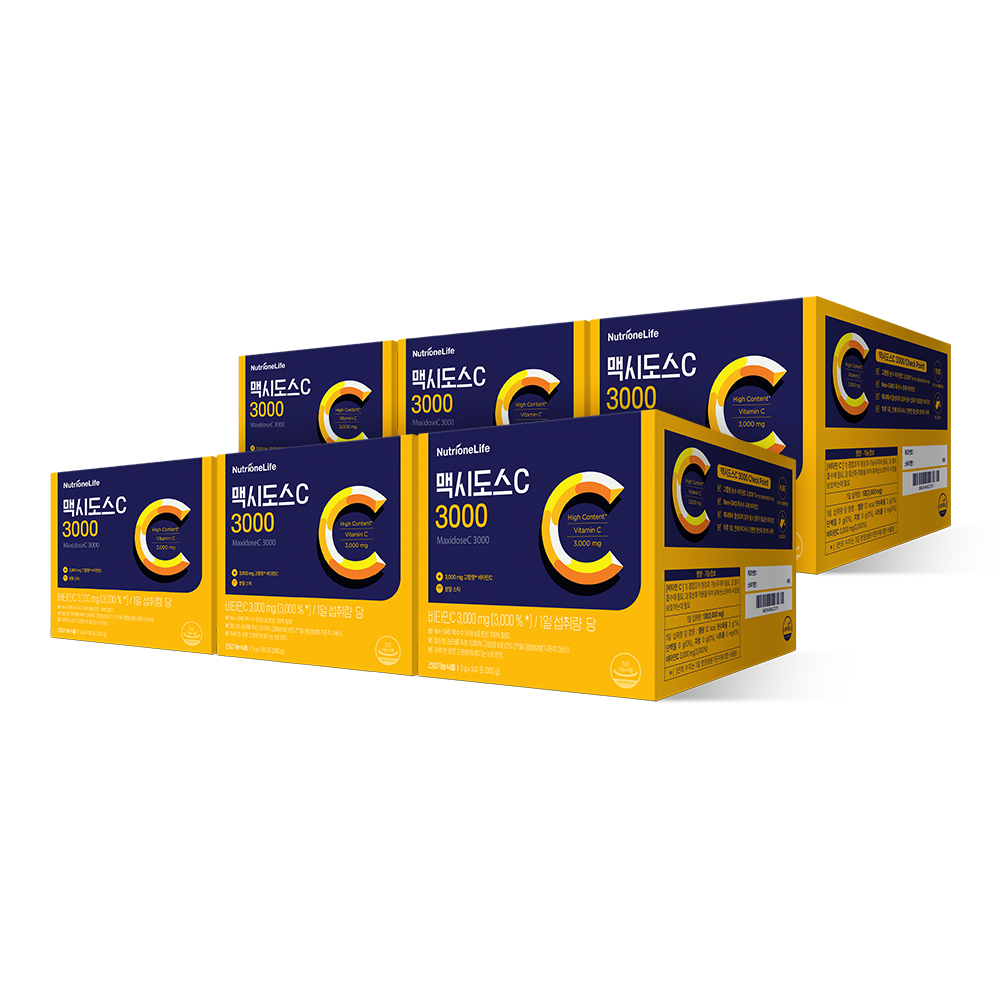 Nutrione MaxiDose C 3000 High-Potency Vitamin C Powder 100 Sachets x 6 (Lee Byung-hun)