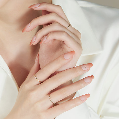 Dashing Diva Magic Press Pig Beige (Coffin) Nail Tips