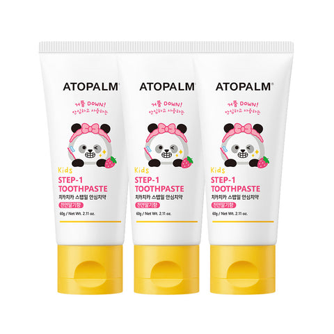 Atopalm Kids Chika Chika Step 1 Safe Toothpaste (Natural Strawberry) 60g (3 Pack)