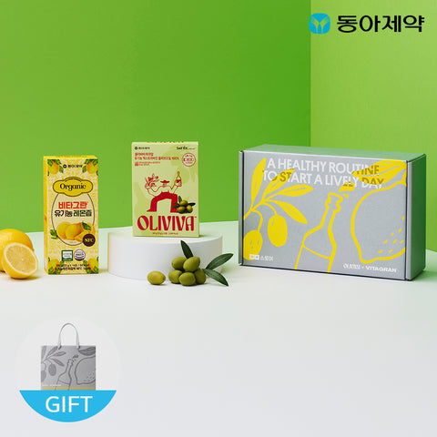 Dong-A Pharm Oliviva Organic Olive Oil 44 Sachets + Lemon Juice 42 Sachets Gift Set