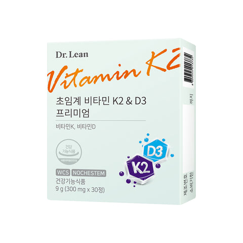 Dr. Lean Vitamin K2 & D3 Premium Menaquinone MK-7 300 mg 30 tablets x 6 (6-Month Supply)