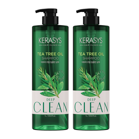 Kerasys Real Nature Tea Tree Oil Shampoo 1L x2 + Foot Shampoo 410ml