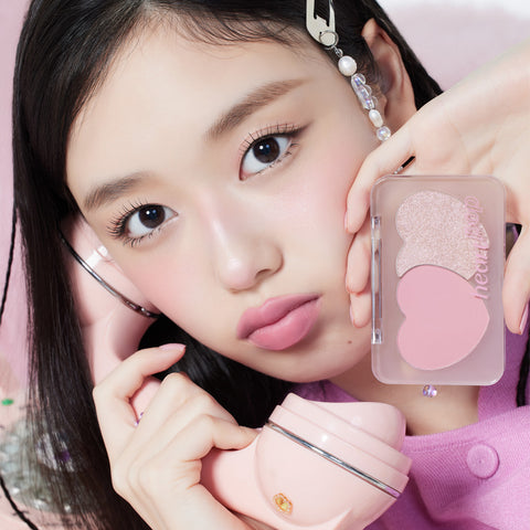 ETUDE Dear My Bestie Heart Pop Duo Blusher #Dear My Pink 7.5g + Fixing Tint 4g