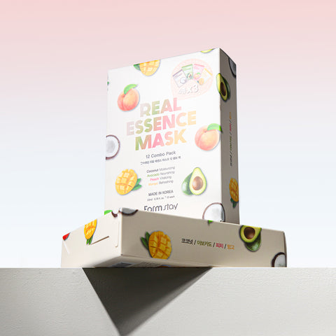 Farmstay Real Essence Mask Combo Pack ver.1 (1 box, 12 sheets)