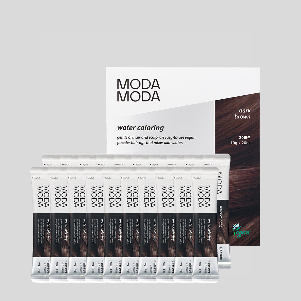 MODAMODA The Gentle Water Hair Dye 20-Pack (Dark Brown) - Refill (200 g)