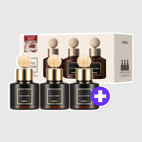 Kundal Perfume Car Air Freshener 75ml 3-Unit Set 1+1 (Total 6) - Black Cherry