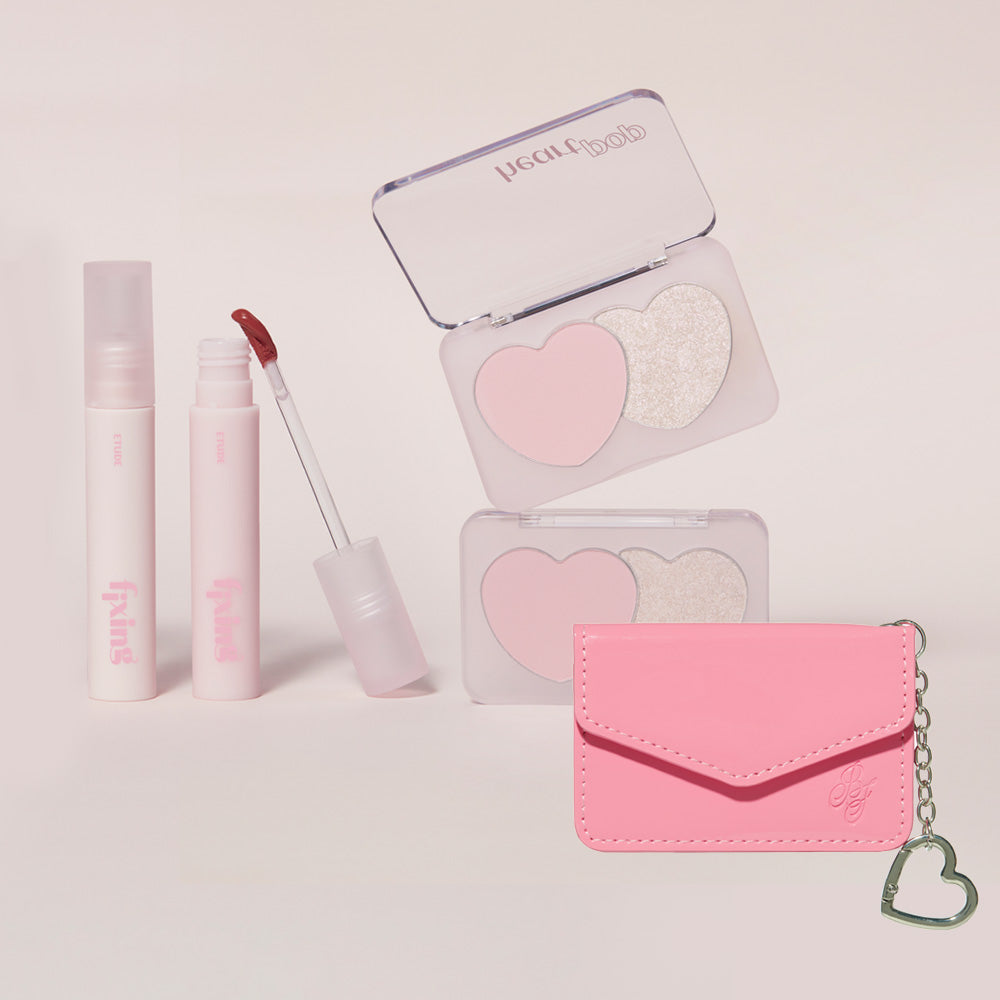 ETUDE Dear My Bestie Heart Pop Duo Blusher #Dear My Pink 7.5g + Fixing Tint 4g
