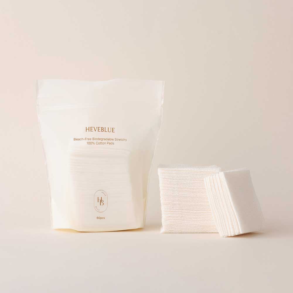 Heveblue Unbleached Biodegradable Stretch 100% Cotton Pads