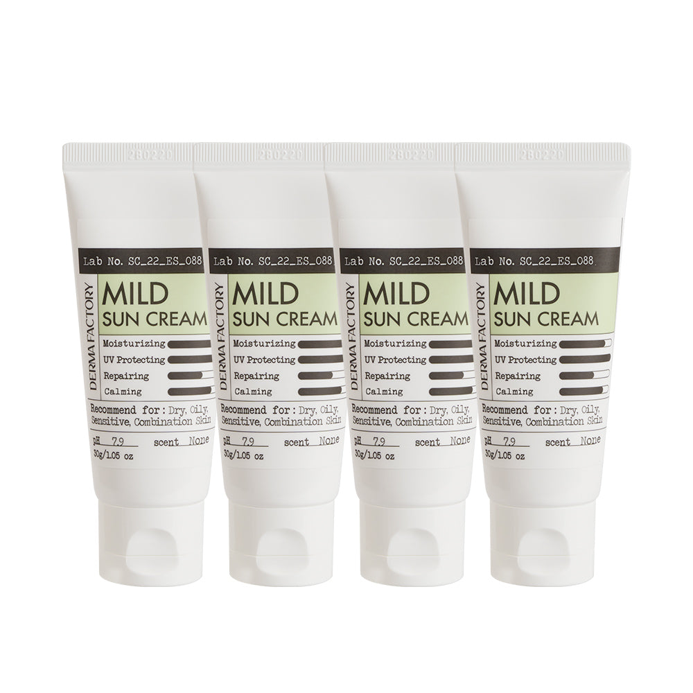 Derma Factory Mild Mineral Sun Cream 30g (4-Pack)
