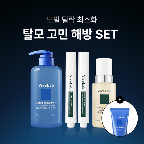 Vivelab Hair Loss Relief Set (2 Scalp Ampoules + Enhancing Foam + Active Biotin Shampoo + Biotin Shampoo 70ml)