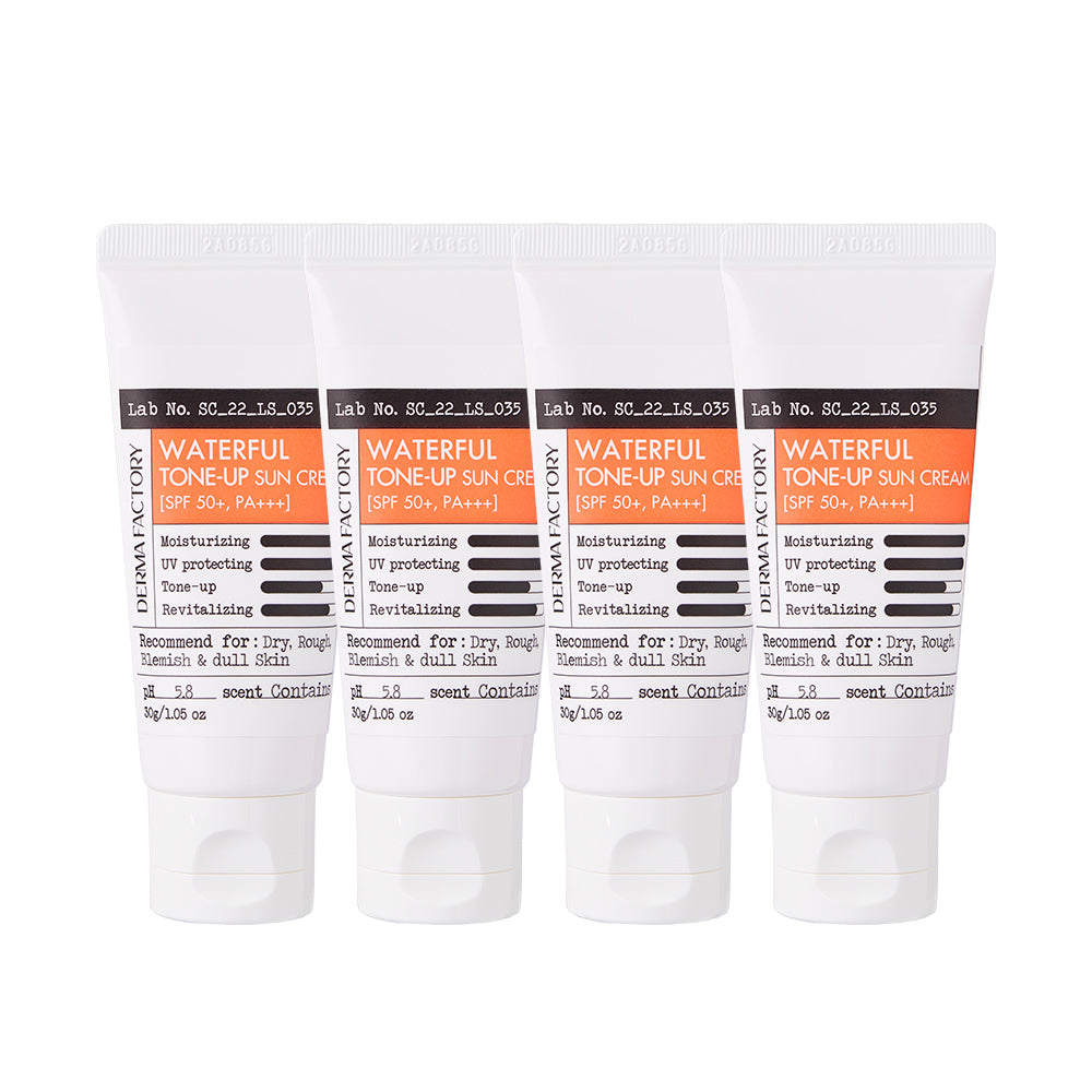 Derma Factory Waterful Tone-Up Sun Cream 30g (4 Pack)