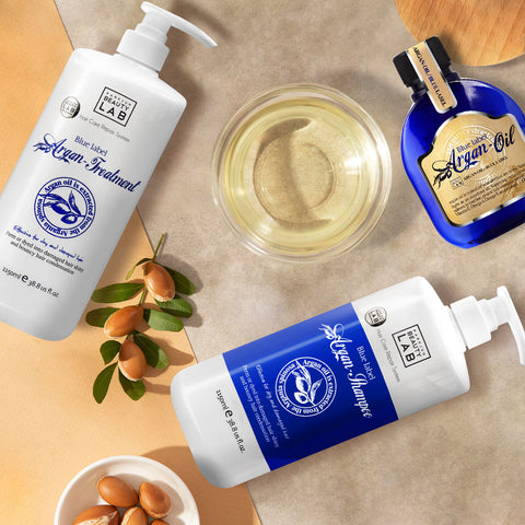 ParkJun Beauty Lab Blue Label Argan Shampoo, Treatment & Oil 3-Piece Set
