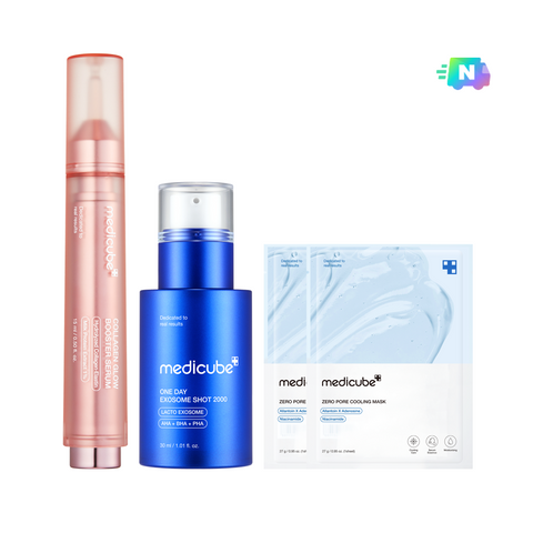 Medicube Skin Boosting 2-Piece Set (Collagen Booster Serum 15ml + Exosome Pore Ampoule 2000/7500)