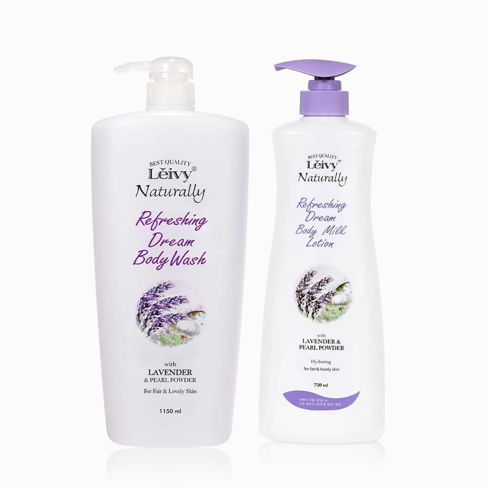 Leivy Lavender Body Wash 1150ml + Body Lotion 750ml 2-Piece Set