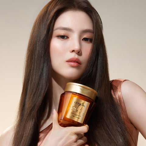 L'Oreal Paris Heat Protecting Hair Milk 90ml + Extraordinary Oil Silk Mask Pack 250ml