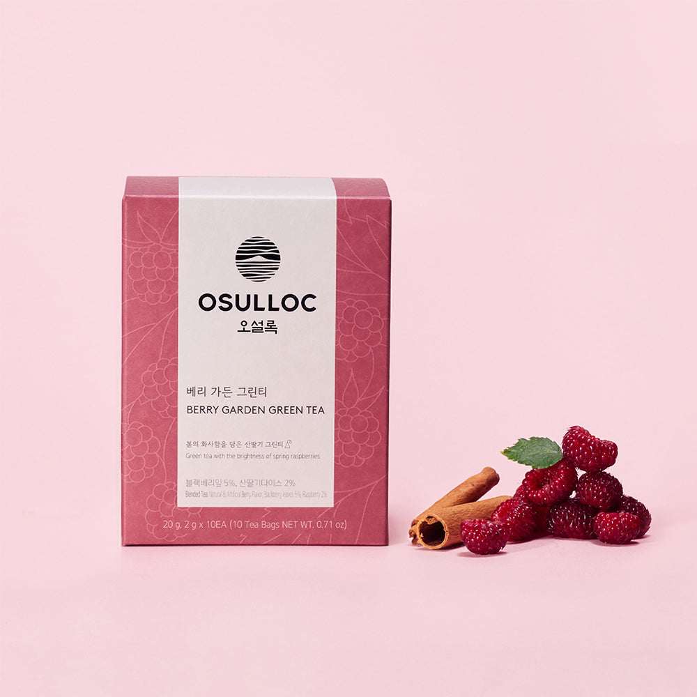 OSULLOC Berry Garden Green Tea 10 Pyramid Tea Bags 18g