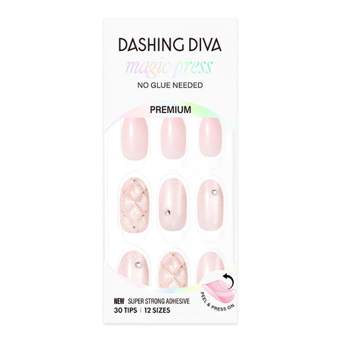 Dashing Diva Magic Press Glossy Quilting (Long Oval) Nail Tips