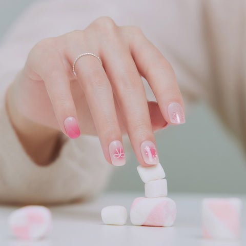 Dashing Diva Magic Press Pinky Ribbon (Regular Round) Nail Tips