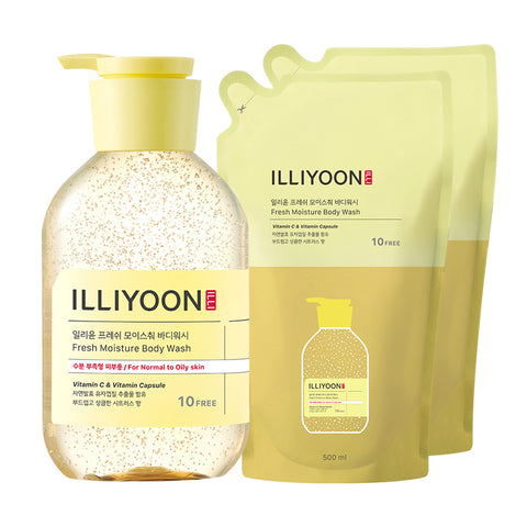ILLIYOON Fresh Moisture Body Wash 500ml + 500ml Refill