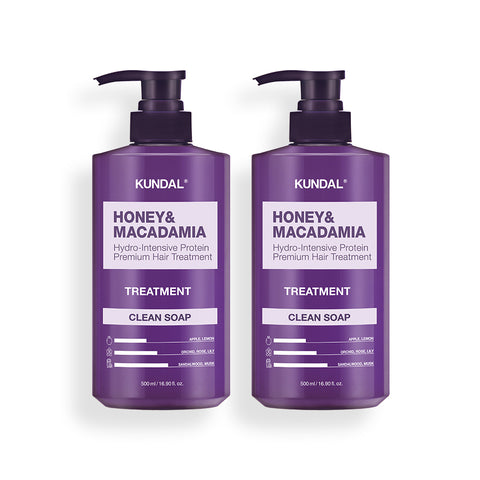 Kundal Honey & Macadamia Protein Hair Treatment 500ml (2 Pack) (Clean Soap Scent)