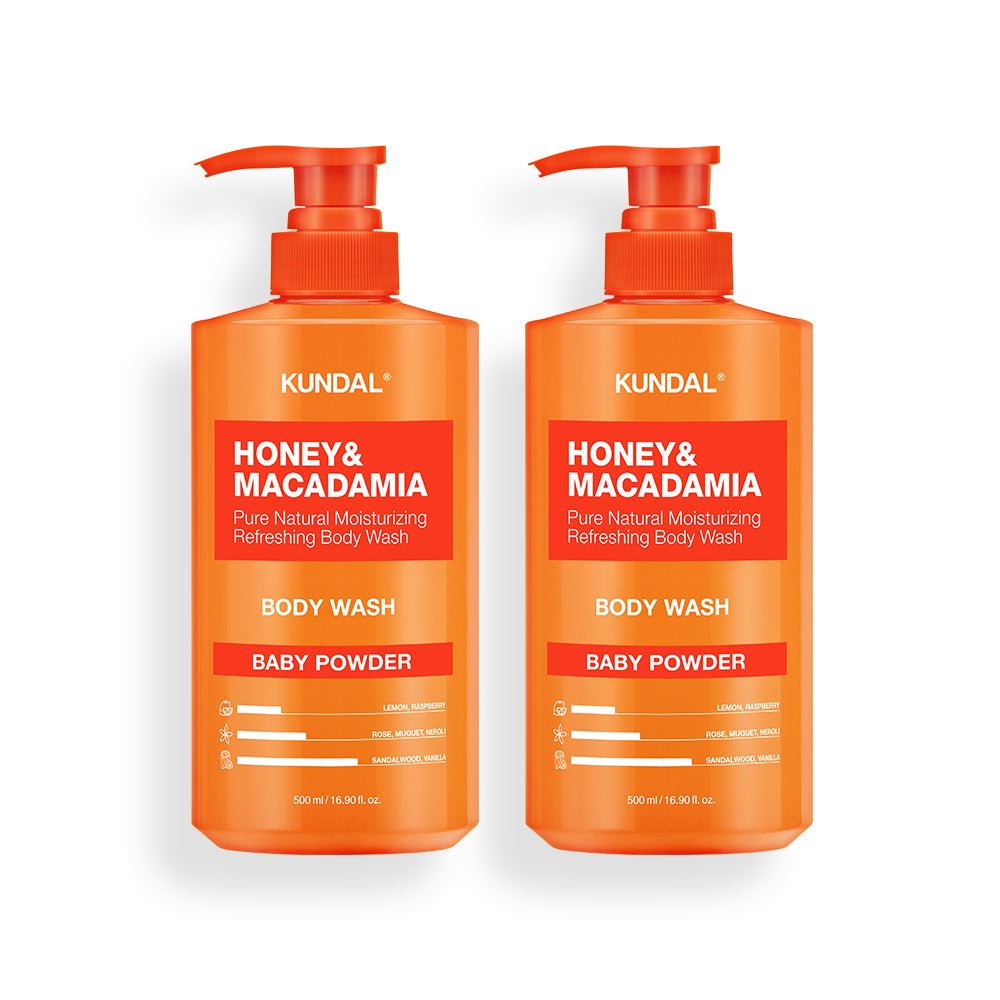 Kundal Pure Body Wash 2-Piece Set Baby Powder 500ml