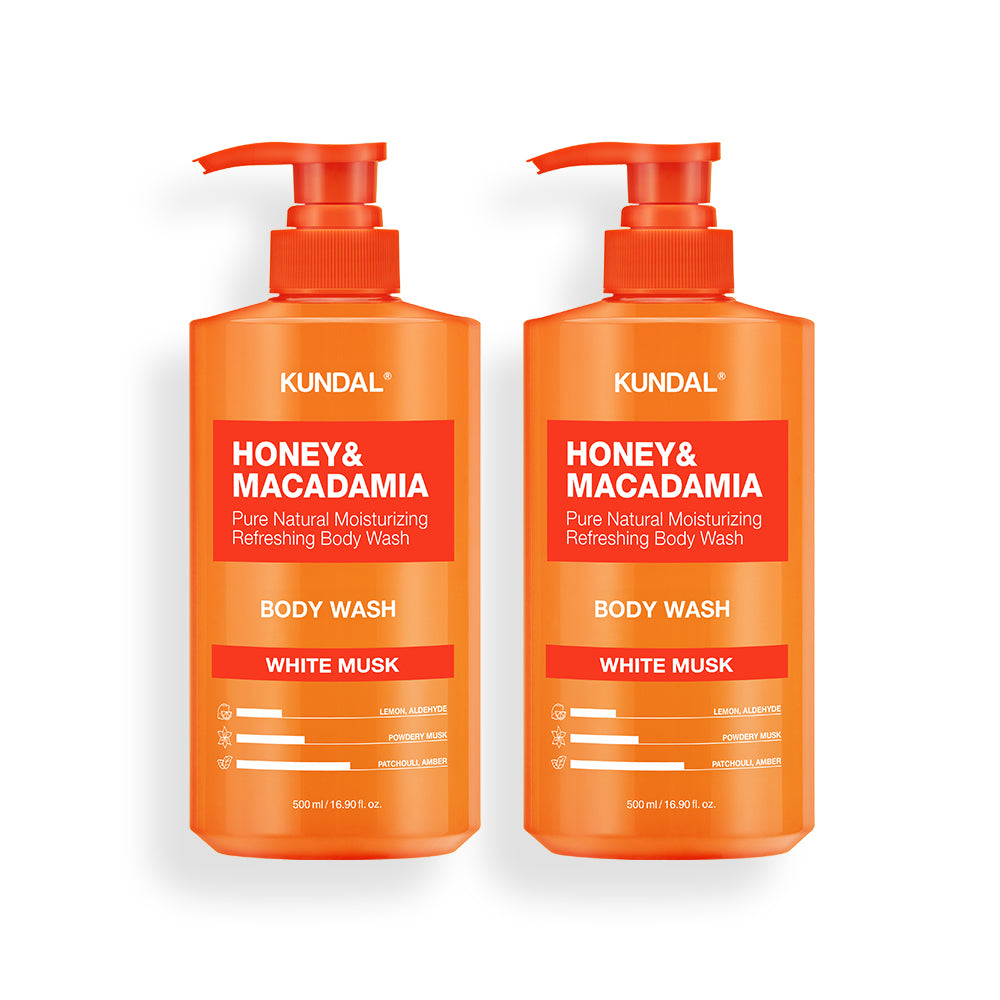 Kundal Pure Body Wash 2 Pack (500ml each) - White Musk