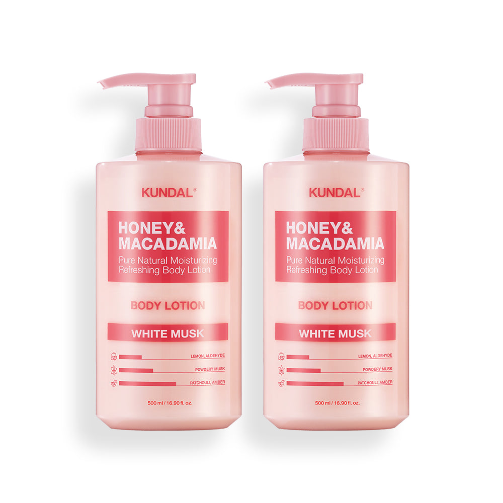 Kundal Honey & Macadamia Pure Body Lotion 500ml - Set of 2 (White Musk)