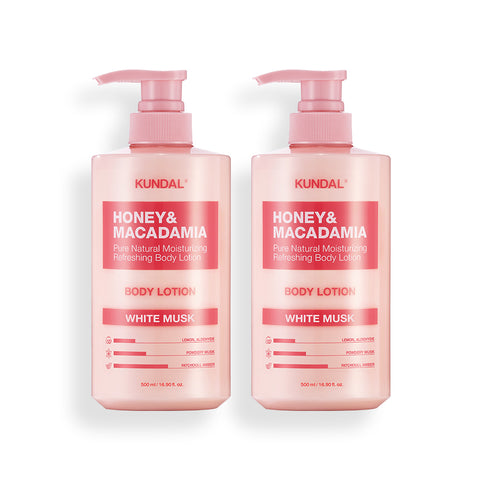 Kundal Honey & Macadamia Pure Body Lotion 500ml - Set of 2 (White Musk)