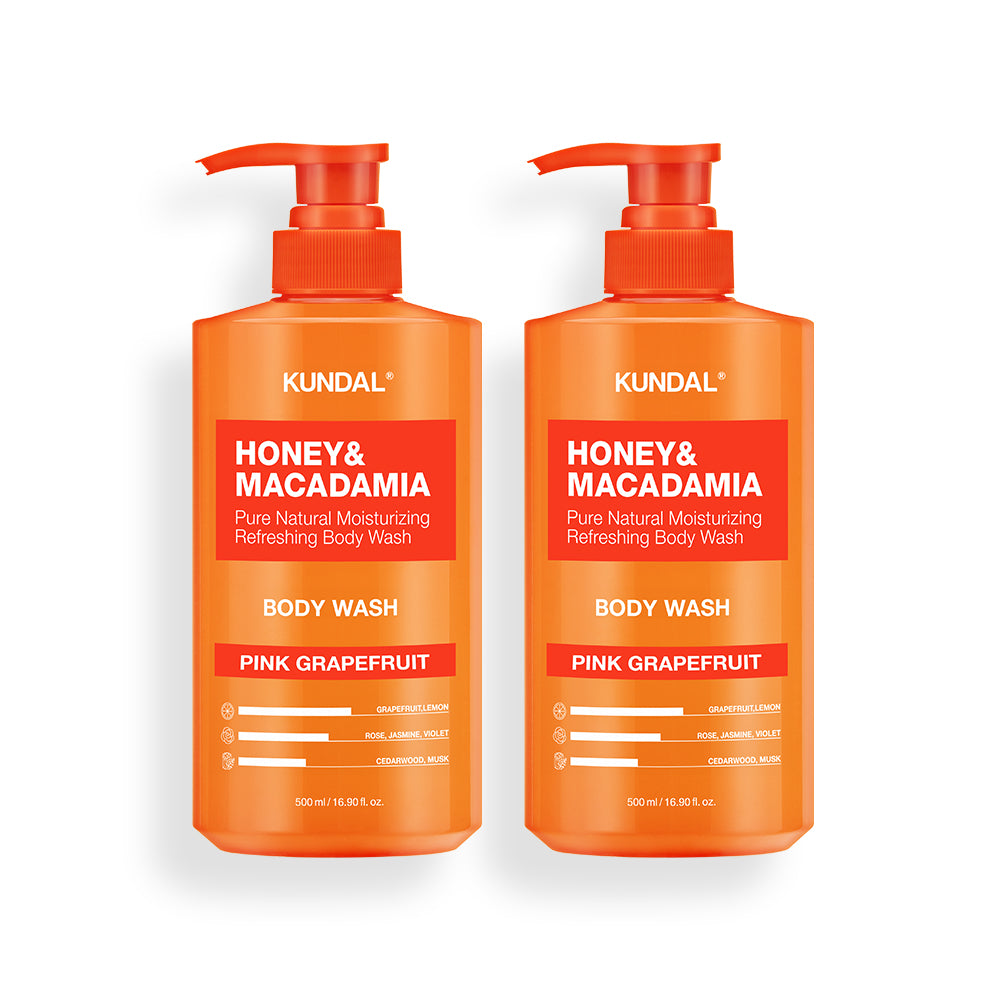 Kundal Pure Body Wash 2 Pack Pink Grapefruit 500ml