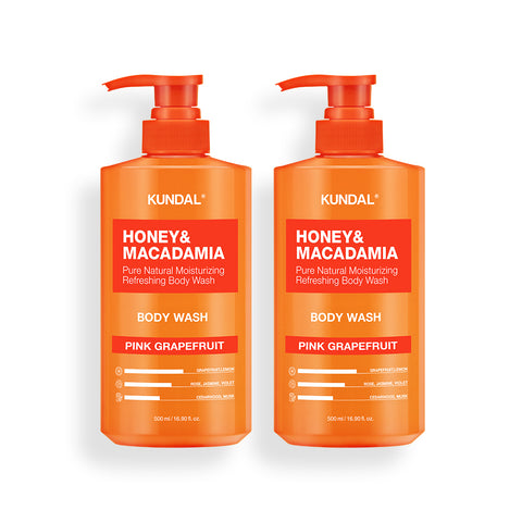 Kundal Pure Body Wash 2 Pack Pink Grapefruit 500ml
