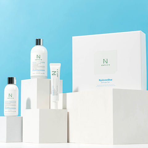 AMPLE:N Hyaluron Shot 3-Piece Set (Toner 220ml + Lotion 130ml + Cream 30ml)