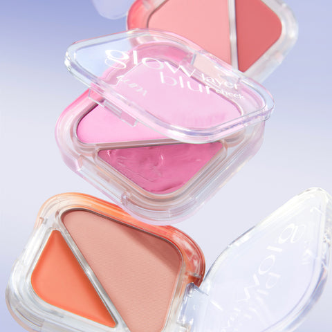 LUNA Glow Layer Blur Cheek 8.5g + Brush Puff (1pc) Set