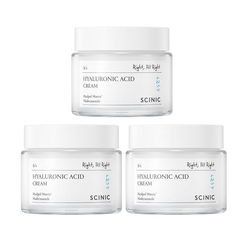 Scinic Hyaluronic Acid Low-Molecular Moisture Cream 80ml (3 Pack)