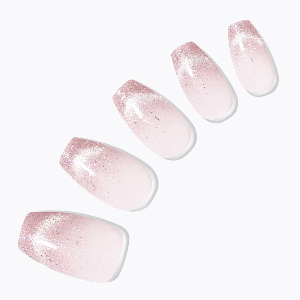 Dashing Diva Magic Press Pink Flash (Coffin) Nail Tips