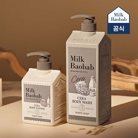 Milk Baobab Cera Body Wash 1200ml + Body Lotion 600ml Mauve Tulip 2-Piece Set