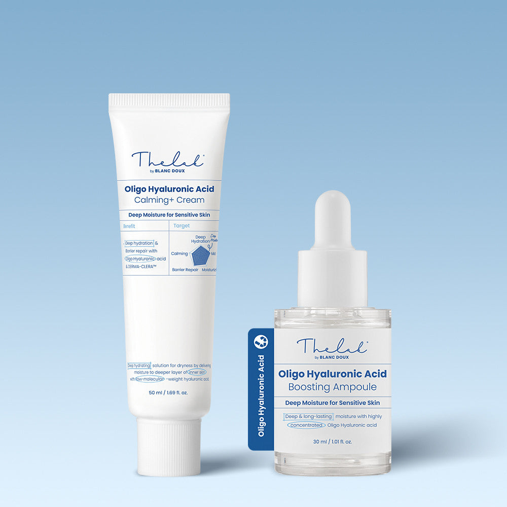 THE LAB by blanc doux Low-Molecular Hyaluronic Calming+ Cream 50ml + Boosting Ampoule 30ml - 2-Piece Set
