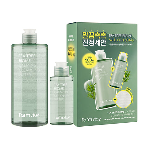Farmstay Tea Tree Biome Calming Cleansing Water Set 400ml + 100ml