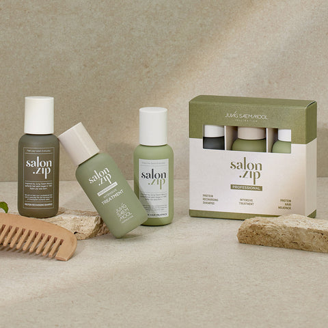 JUNG SAEM MOOL SalonJib Home Clinic Mini Trial Kit (Shampoo + Treatment + Milk Pack 3-Piece Set)
