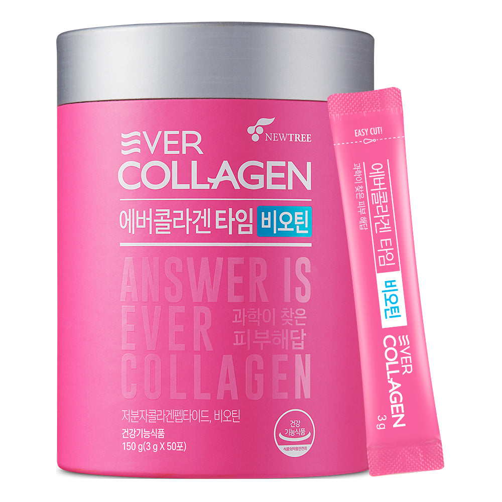 Newtree Ever Collagen Time Biotin 50-Day Powder (GPH Low-Molecular Tri-Peptide Collagen)