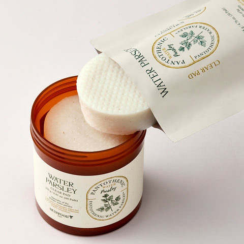 Skinfood Pantothenic Water Parsley & Minari Calming Toner Pads (30 Pad Refill)