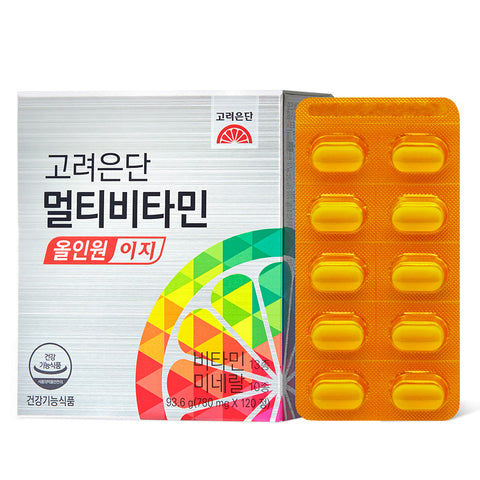 Koreaeundan Multivitamin All-in-One Easy 780 mg x 120 Tablets (2 Pack) (4-Month Supply)