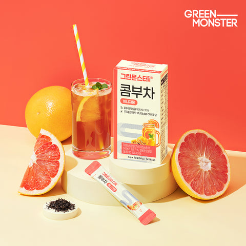 Green Monster Detox Kombucha Honey Grapefruit 60 Sticks (6 Boxes)