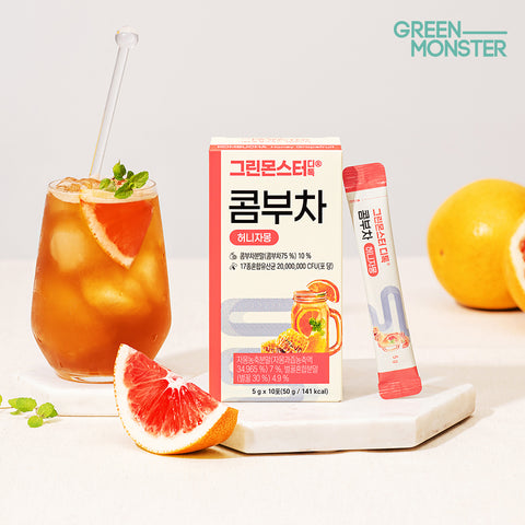 Green Monster Detox Kombucha Honey Grapefruit 60 Sticks (6 Boxes)