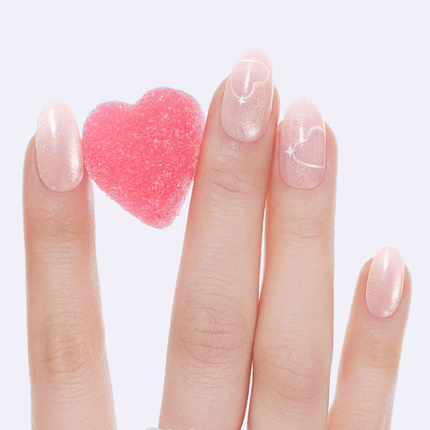 Dashing Diva Magic Press Blushing Heart (Almond) Nail Tips