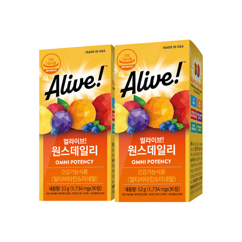 Alive Once Daily Multi 30 Tablets 2-Box (2-Month Supply) Natures Way