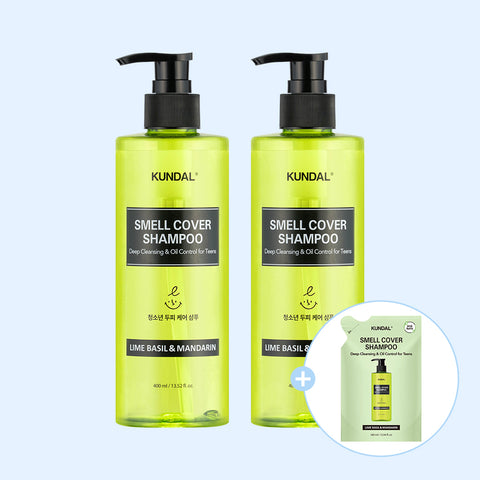 Kundal All Day Scalp Smell Cover Youth Shampoo 400ml x2 + Refill 380ml