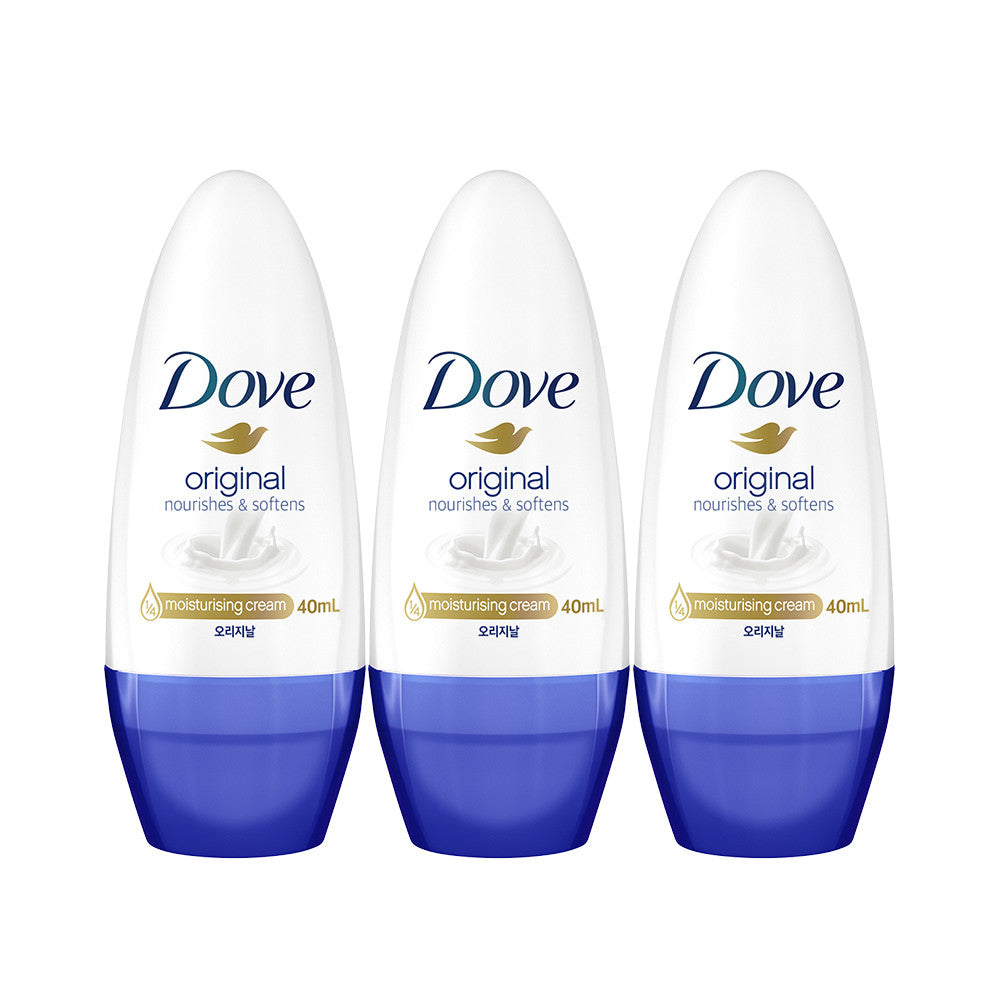 Dove Deodorant Roll-On Original 40ml (3 Pack)