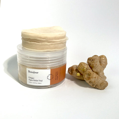 Bonajour Vegan Ginger Aqua Relief Toner Pads, 60 Pads